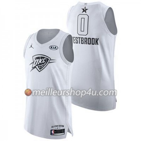 Maillot Basket Homme Oklahoma City Thunder Russell Westbrook 0 2018 All Star Jordan Brand Blanc Swingman